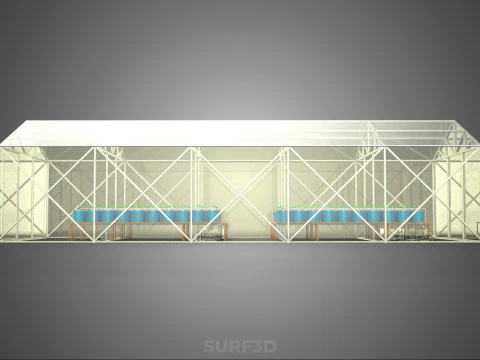CEA CONTROLLED ENVIRONMENT AGRICULTURE DUTCH BUCKET SYSTEM DBS 3D Model