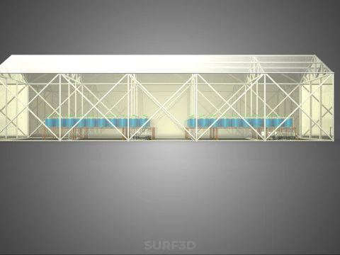 CEA CONTROLLED ENVIRONMENT AGRICULTURE DUTCH BUCKET SYSTEM DBS 3D Model