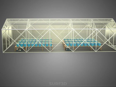 CEA CONTROLLED ENVIRONMENT AGRICULTURE DUTCH BUCKET SYSTEM DBS 3D Model