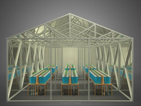 CEA CONTROLLED ENVIRONMENT AGRICULTURE DUTCH BUCKET SYSTEM DBS 3D Model