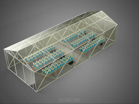 CEA CONTROLLED ENVIRONMENT AGRICULTURE DUTCH BUCKET SYSTEM DBS 3D Model