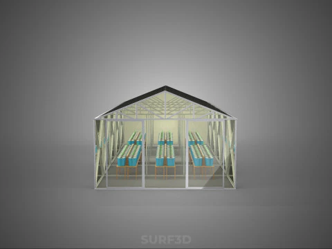 CEA CONTROLLED ENVIRONMENT AGRICULTURE DUTCH BUCKET SYSTEM DBS 3D Model
