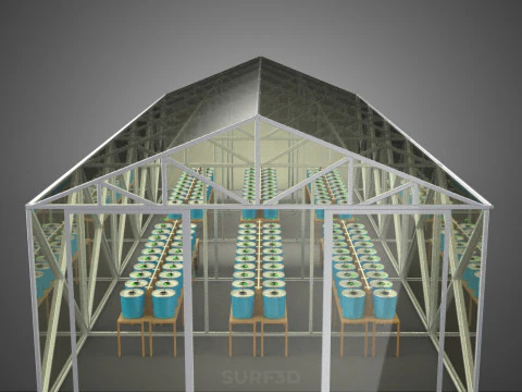 CEA CONTROLLED ENVIRONMENT AGRICULTURE DUTCH BUCKET SYSTEM DBS 3D Model