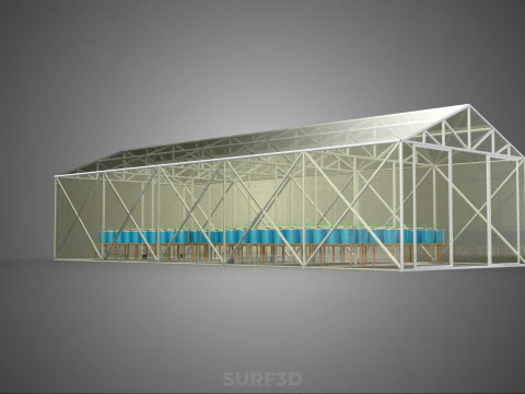 CEA CONTROLLED ENVIRONMENT AGRICULTURE DUTCH BUCKET SYSTEM DBS 3D Model