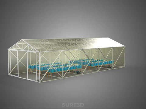CEA CONTROLLED ENVIRONMENT AGRICULTURE DUTCH BUCKET SYSTEM DBS 3D Model