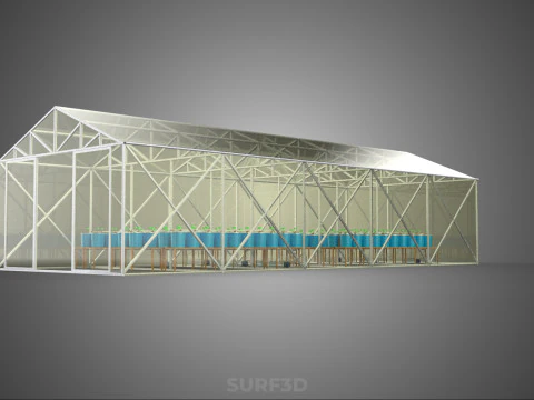 CEA CONTROLLED ENVIRONMENT AGRICULTURE DUTCH BUCKET SYSTEM DBS 3D Model