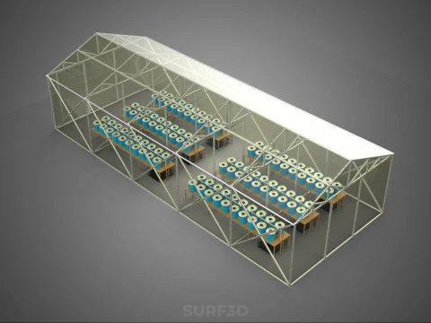CEA CONTROLLED ENVIRONMENT AGRICULTURE DUTCH BUCKET SYSTEM DBS 3D Model