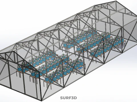 CEA CONTROLLED ENVIRONMENT AGRICULTURE DUTCH BUCKET SYSTEM DBS 3D Model