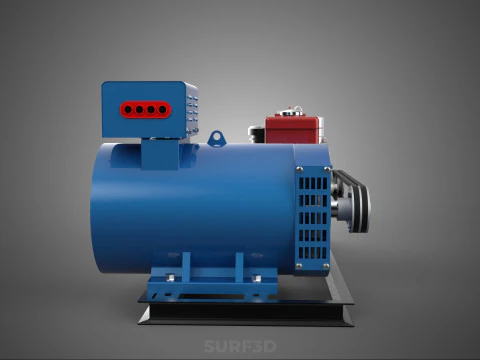 DIESEL ENGINE POWER GENERATOR SET GENSET ALTERNATOR DYNAMO MOTOR 3D Model