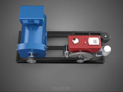 डीजल इंजन पावर जेनरेटर सेट जेनसेट अल्टरनेटर डायनमो मोटर 3D मॉडल