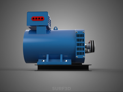 डीजल इंजन पावर जेनरेटर सेट जेनसेट अल्टरनेटर डायनमो मोटर 3D मॉडल