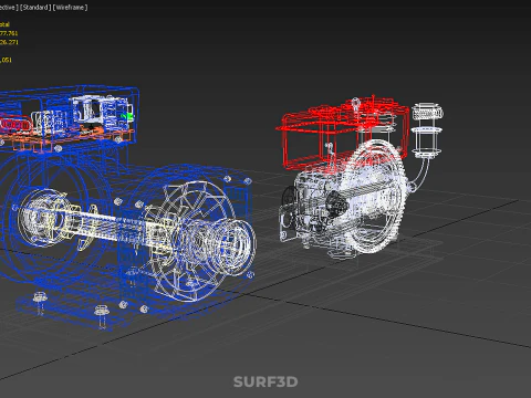 DIESEL ENGINE POWER GENERATOR SET GENSET ALTERNATOR DYNAMO MOTOR 3D Model