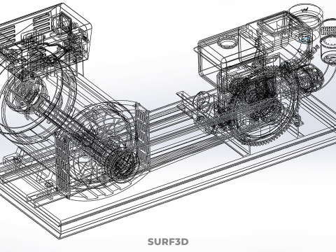 डीजल इंजन पावर जेनरेटर सेट जेनसेट अल्टरनेटर डायनमो मोटर 3D मॉडल