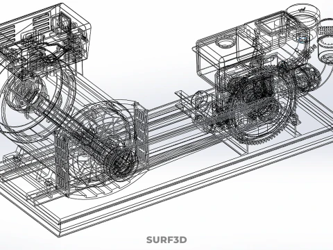 DIESEL ENGINE POWER GENERATOR SET GENSET ALTERNATOR DYNAMO MOTOR 3D Model