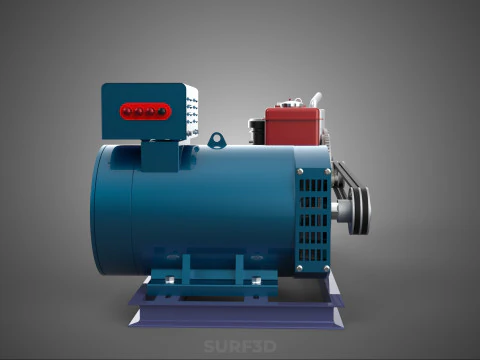 ENGINE DIESEL POWER GENERATOR SET GENSET ALTERNATOR DYNAMO MOTOR 3D Model