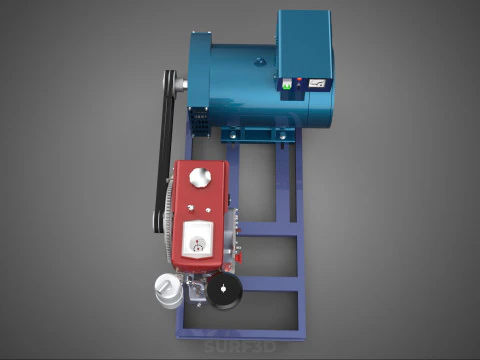 ENGINE DIESEL POWER GENERATOR SET GENSET ALTERNATOR DYNAMO MOTOR 3D Model