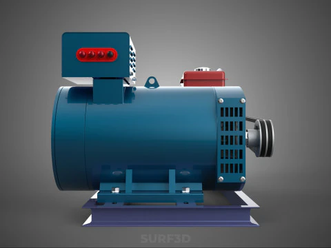 ENGINE DIESEL POWER GENERATOR SET GENSET ALTERNATOR DYNAMO MOTOR 3D Model