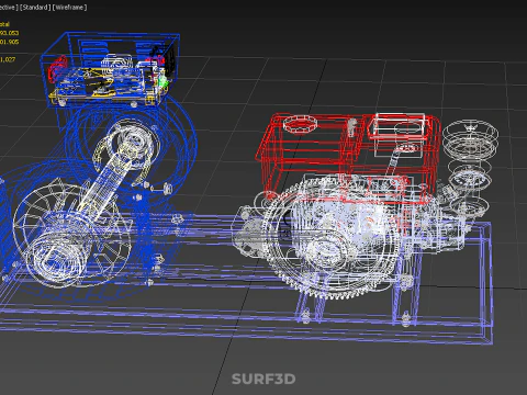 ENGINE DIESEL POWER GENERATOR SET GENSET ALTERNATOR DYNAMO MOTOR 3D Model