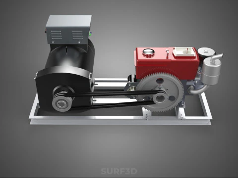 INDUSTRIAL ELECTRIC AC POWER GENERATOR DIESEL SET GENSET MOTOR 3D Model