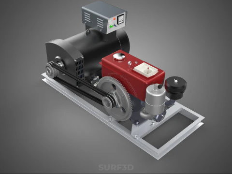 INDUSTRIAL ELECTRIC AC POWER GENERATOR DIESEL SET GENSET MOTOR 3D Model