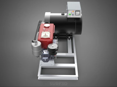 INDUSTRIAL ELECTRIC AC POWER GENERATOR DIESEL SET GENSET MOTOR 3D Model