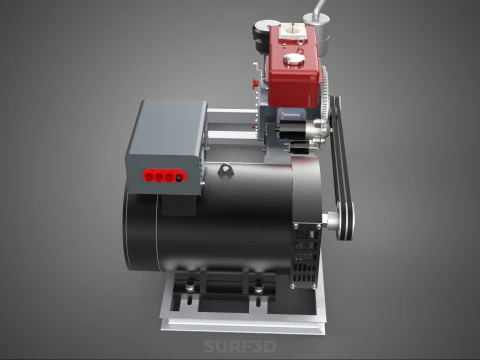 INDUSTRIAL ELECTRIC AC POWER GENERATOR DIESEL SET GENSET MOTOR 3D Model