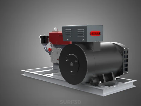 INDUSTRIAL ELECTRIC AC POWER GENERATOR DIESEL SET GENSET MOTOR 3D Model