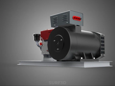 INDUSTRIAL ELECTRIC AC POWER GENERATOR DIESEL SET GENSET MOTOR 3D Model