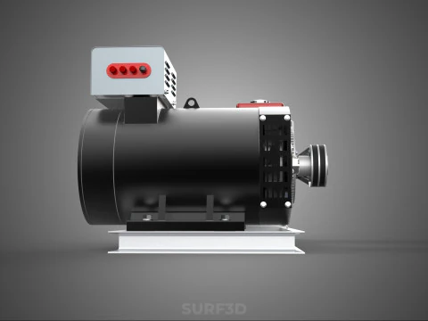 INDUSTRIAL ELECTRIC AC POWER GENERATOR DIESEL SET GENSET MOTOR 3D Model