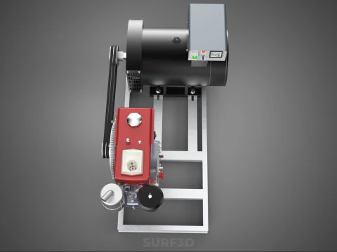 INDUSTRIAL ELECTRIC AC POWER GENERATOR DIESEL SET GENSET MOTOR 3D Model