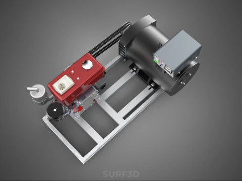 INDUSTRIAL ELECTRIC AC POWER GENERATOR DIESEL SET GENSET MOTOR 3D Model