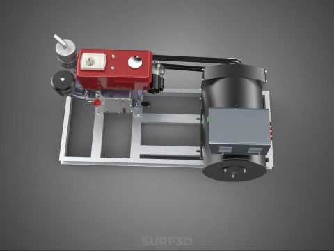 INDUSTRIAL ELECTRIC AC POWER GENERATOR DIESEL SET GENSET MOTOR 3D Model