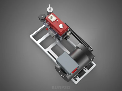 INDUSTRIAL ELECTRIC AC POWER GENERATOR DIESEL SET GENSET MOTOR 3D Model