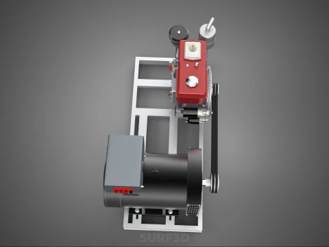 INDUSTRIAL ELECTRIC AC POWER GENERATOR DIESEL SET GENSET MOTOR 3D Model