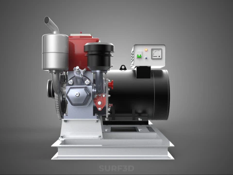 INDUSTRIAL ELECTRIC AC POWER GENERATOR DIESEL SET GENSET MOTOR 3D Model