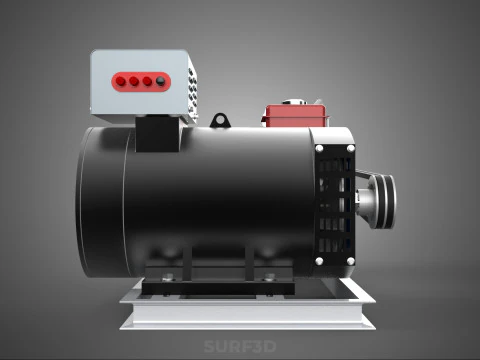 INDUSTRIAL ELECTRIC AC POWER GENERATOR DIESEL SET GENSET MOTOR 3D Model