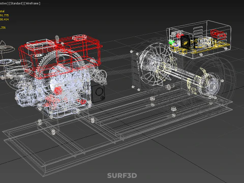 INDUSTRIAL ELECTRIC AC POWER GENERATOR DIESEL SET GENSET MOTOR 3D Model