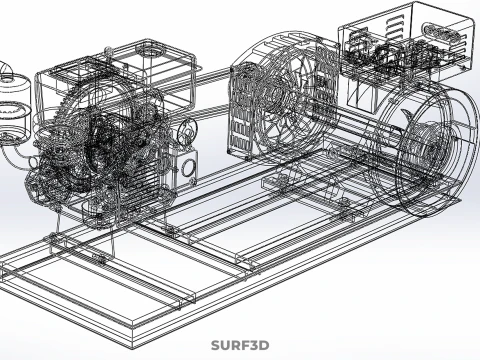 INDUSTRIAL ELECTRIC AC POWER GENERATOR DIESEL SET GENSET MOTOR 3D Model