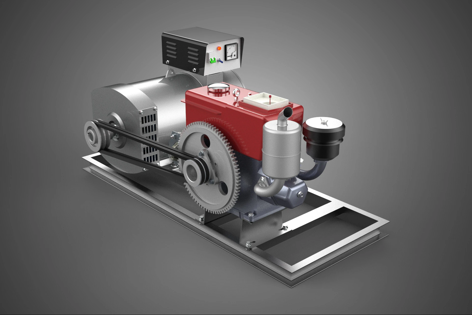 STANDARD DIESEL ELECTRICAL GENERATOR SETS BACKUP POWER GENSET KW 3D Model .c4d .max .obj .3ds .fbx .stl .blend 