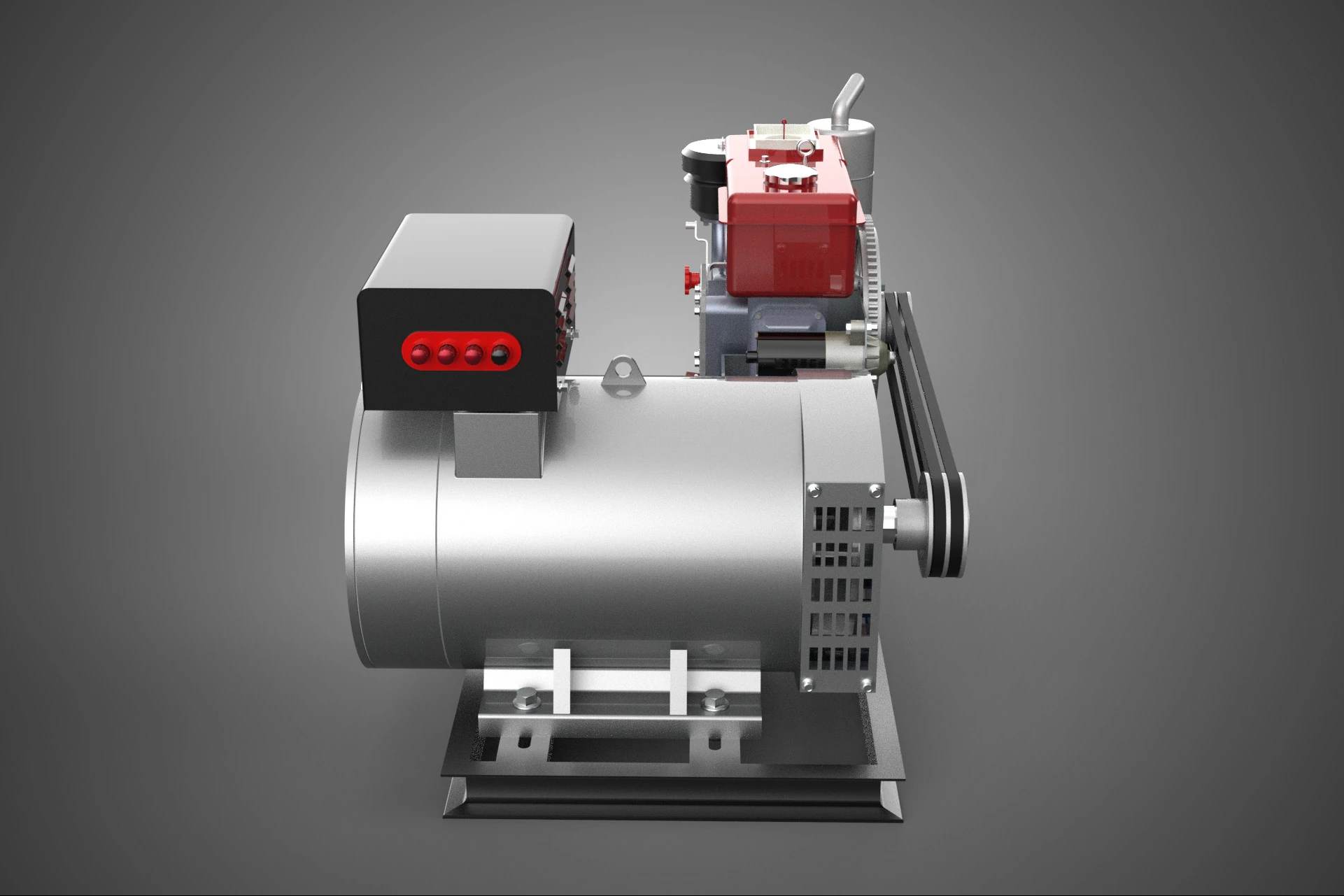 COMPACT DIESEL ENGINE TURBINE DYNAMO GENERATOR SET MACHINERY KVA 3D Model .c4d .max .obj .3ds .fbx .stl .blend 