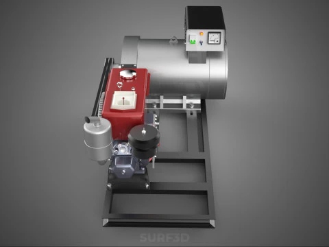 COMPACT DIESEL ENGINE TURBINE DYNAMO GENERATOR SET MACHINERY KVA 3D Model