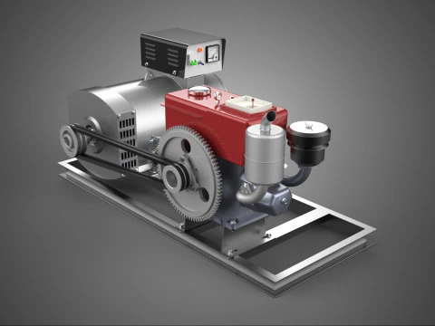 COMPACT DIESEL ENGINE TURBINE DYNAMO GENERATOR SET MACHINERY KVA 3D Model
