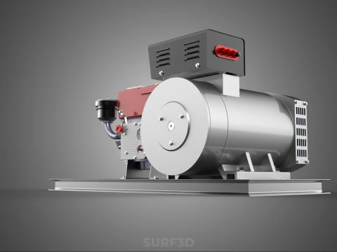 COMPACT DIESEL ENGINE TURBINE DYNAMO GENERATOR SET MACHINERY KVA 3D Model