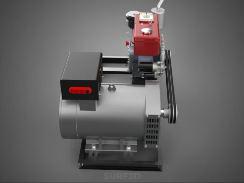 COMPACT DIESEL ENGINE TURBINE DYNAMO GENERATOR SET MACHINERY KVA 3D Model