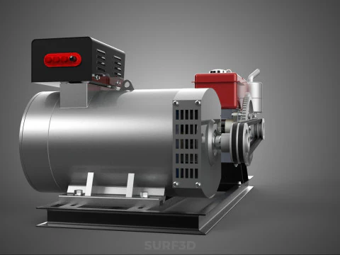 COMPACT DIESEL ENGINE TURBINE DYNAMO GENERATOR SET MACHINERY KVA 3D Model