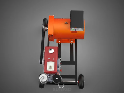 MOBILE EMERGENCY BACKUP DIESEL WHEELS ELECTRICAL GENERATOR SET 3D Model