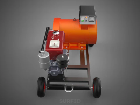 MOBILE EMERGENCY BACKUP DIESEL WHEELS ELECTRICAL GENERATOR SET 3D Model
