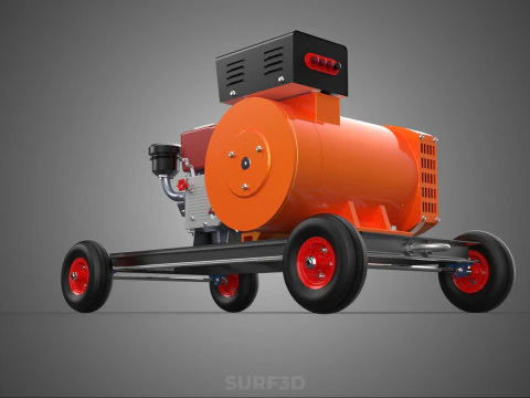 MOBILE EMERGENCY BACKUP DIESEL WHEELS ELECTRICAL GENERATOR SET 3D Model