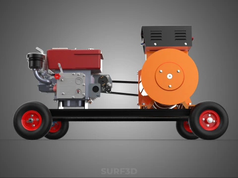 MOBILE EMERGENCY BACKUP DIESEL WHEELS ELECTRICAL GENERATOR SET 3D Model