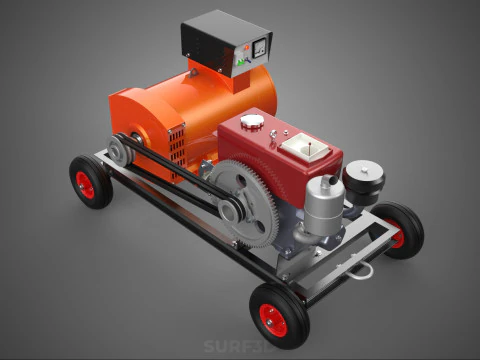 MOBILE EMERGENCY BACKUP DIESEL WHEELS ELECTRICAL GENERATOR SET 3D Model